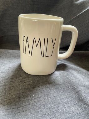 Rae Dunn White 'FAMILY' Ceramic Coffee Mug - Stylish Everyday Drinkware